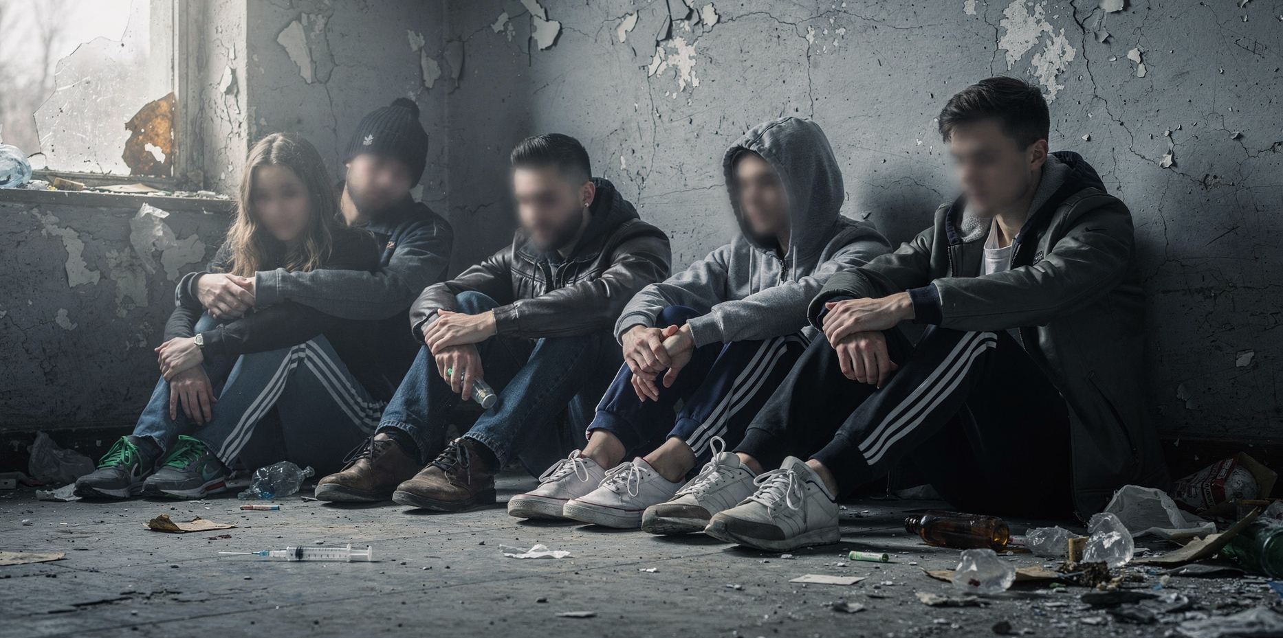 Группа молодых людей — токсикомания